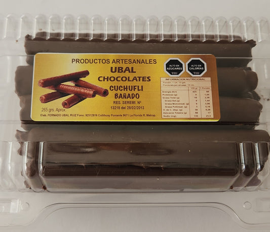 Cuchuflí Bañado en Chocolate