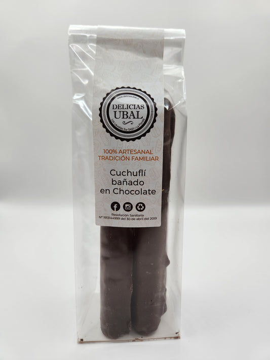 Cuchuflí bañado en Chocolate, 4 unidades.