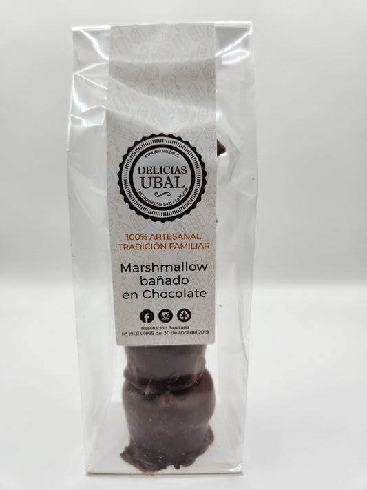 Marshmallow bañado en Chocolate, 4 unidades.